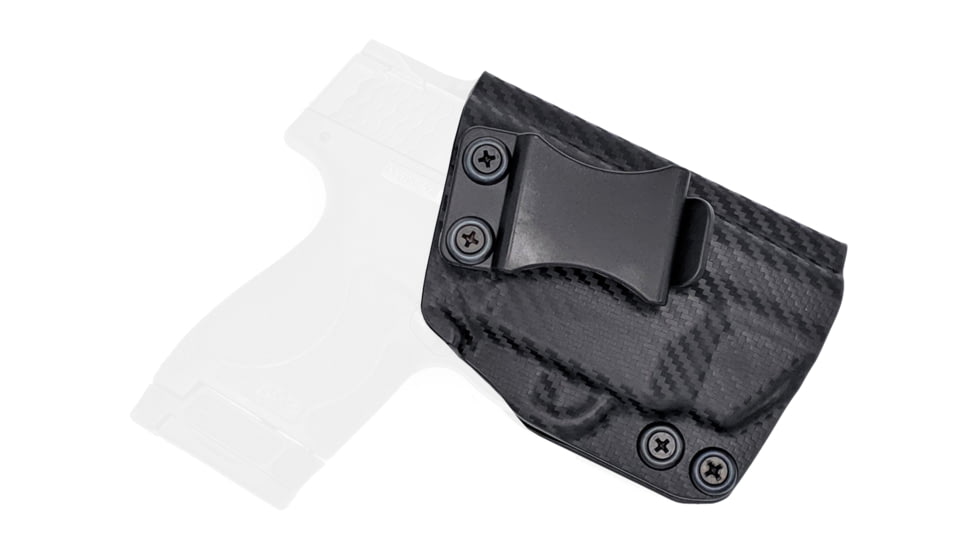 Rounded IWB KYDEX Holster, S&amp;W M&amp;P SHIELD M2.0 9mm/40SW w/Integ Crimson Trace Laser, RH, Carbon Fiber, SWN-MPSHIELDM2LSR-CF-RH-VAR