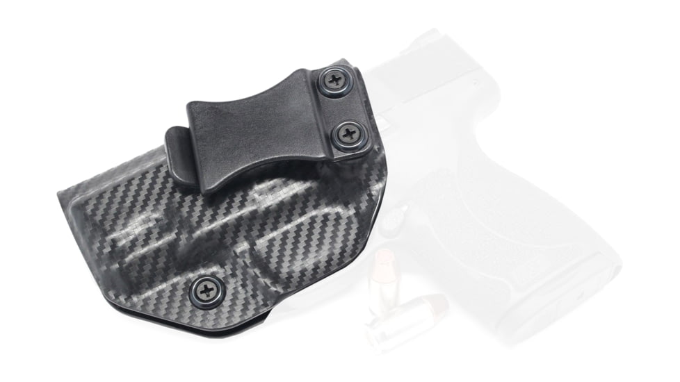 Rounded IWB KYDEX Holster, Smith &amp; Wesson M&amp;P SHIELD 45 ACP, Left Hand, Carbon Fiber, SWN-MPSHIELD45-CF-LH-VAR