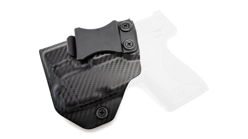 Rounded IWB KYDEX Holster, Smith &amp; Wesson M&amp;P SHIELD 9mm/40SW w/TLR-6, Left Hand, Carbon Fiber, SWN-MPSHIELDTLR6-CF-LH-VAR