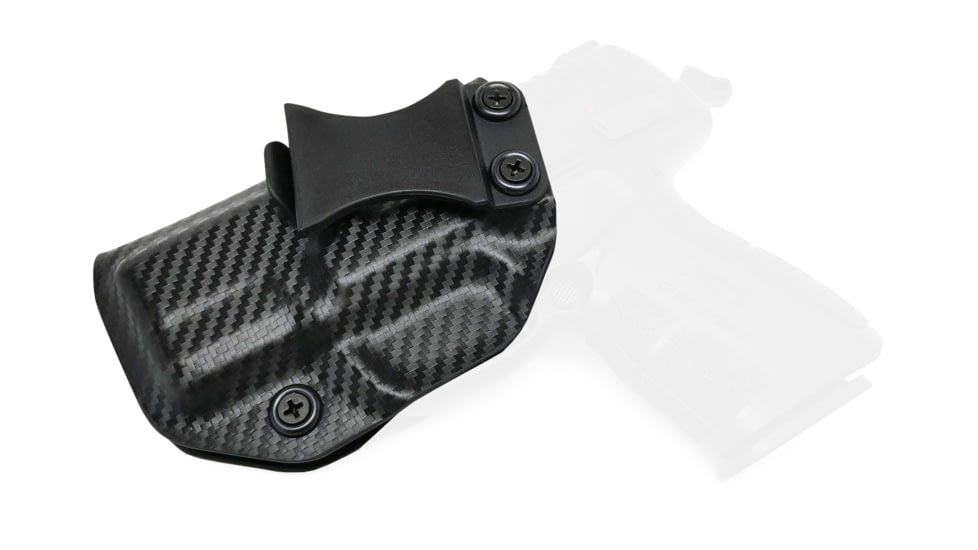 Rounded IWB KYDEX Holster, Springfield XD-E 3.3in 9MM/45ACP, Left Hand, Carbon Fiber Black, SFA-XDE-CF-LH-VAR