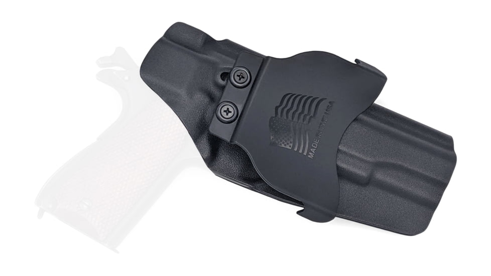 Rounded OWB KYDEX Paddle Holster, 1911 5in Government, Non-Rail, Left Hand, Black, CEX-1911-5NR-BK-LH-OWBPDL