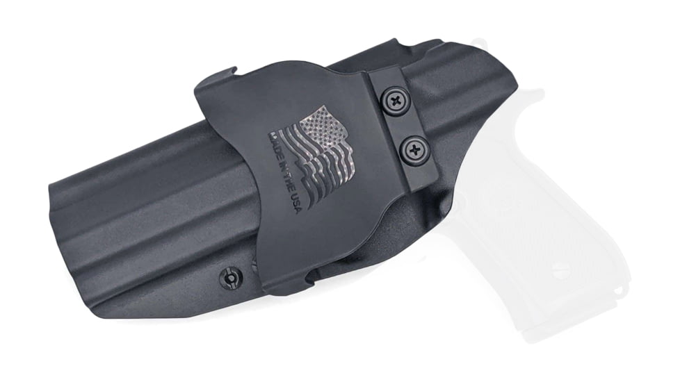 Rounded OWB KYDEX Paddle Holster, Beretta 92 Compact, Right Hand, Black, BTA-92CMPCT-BK-RH-OWBPDL
