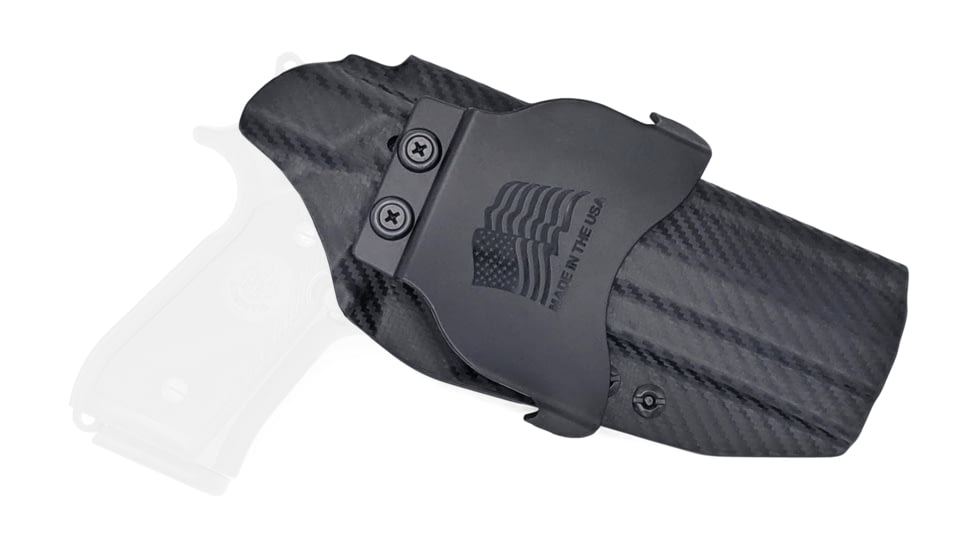 Rounded OWB KYDEX Paddle Holster, Beretta M9/M9A1/M9A3, LH, Carbon Fiber, BTA-M9A1-CF-LH-OWBPDL