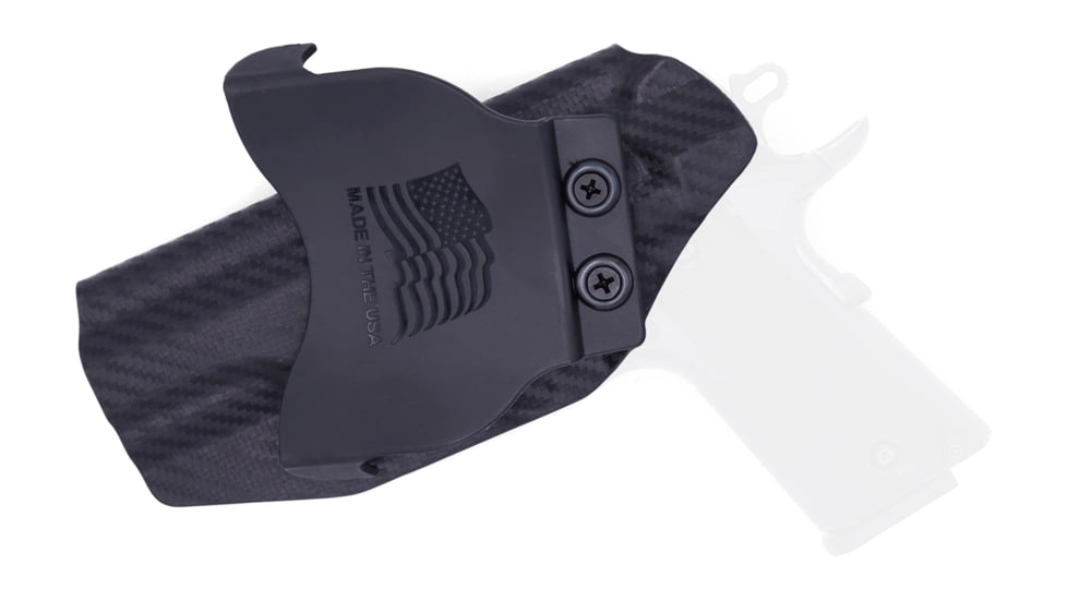 Rounded OWB KYDEX Paddle Holster, Browning 1911 380, Right Hand, Carbon Fiber Black, BRN-1911380-CF-RH-OWBPDL