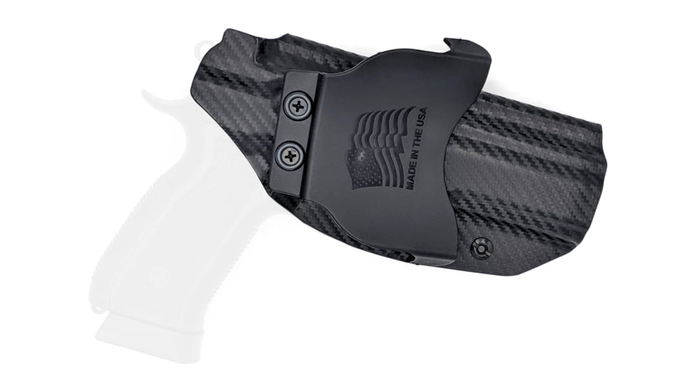 Rounded OWB KYDEX Paddle Holster, CZ75 SP01 Phantom, LH, Carbon Fiber, CZU-75SP01PHNTM-CF-LH-OWBPDL
