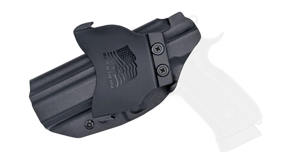 Rounded OWB KYDEX Paddle Holster, CZ75 SP01 Phantom, RH, Black, CZU-75SP01PHNTM-BK-RH-OWBPDL