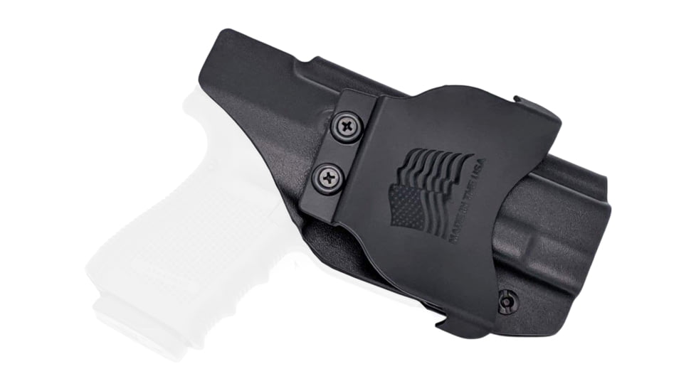 Rounded OWB KYDEX Paddle Holster, Glock 17 19 22 23 26 27 31 32 33 45 Gen 1-5, Left Hand, Black, GLK-171926-BK-LH-OWBPDL