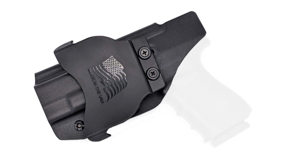 Rounded OWB KYDEX Paddle Holster, Glock 17 19 22 23 26 27 31 32 33 45 Gen 1-5, Right Hand, Black, GLK-171926-BK-RH-OWBPDL