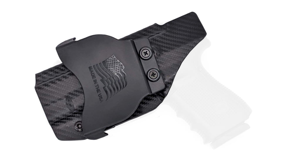 Rounded OWB KYDEX Paddle Holster, Glock 17 19 22 23 26 27 31 32 33 45 Gen 1-5, Right Hand, Carbon Fiber, GLK-171926-CF-RH-OWBPDL