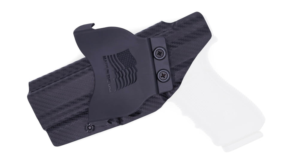 Rounded OWB KYDEX Paddle Holster, Glock 20/21, Right Hand, Carbon Fiber, GLK-2021-CF-RH-OWBPDL