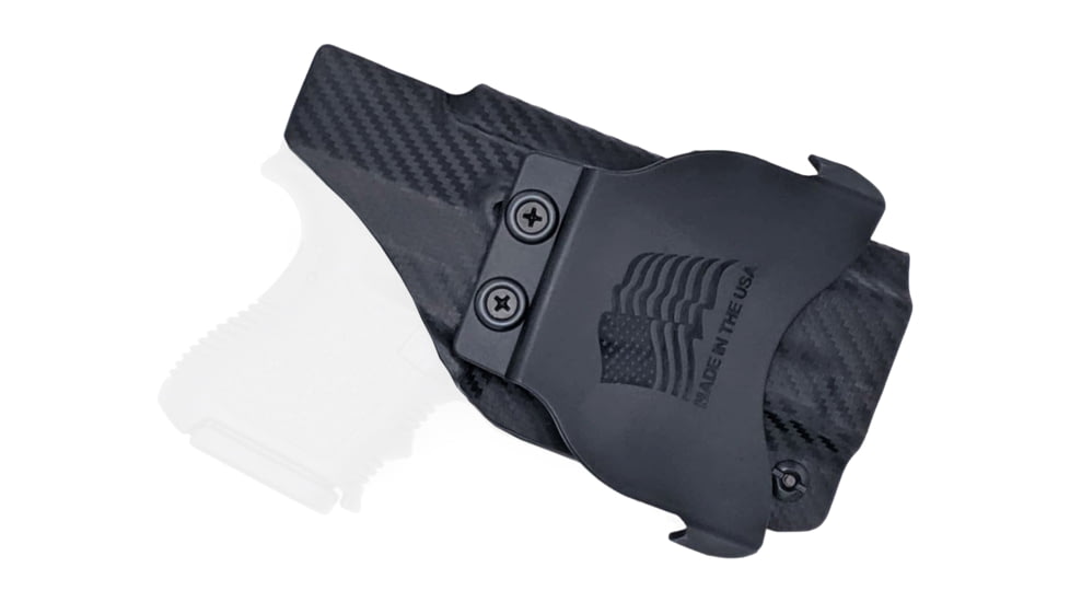 Rounded OWB KYDEX Paddle Holster, Glock 26/27/33 Gen 1-5, Left Hand, Carbon Fiber, GLK-262733-CF-LH-OWBPDL