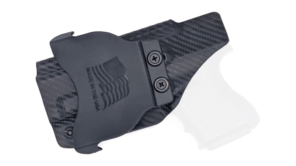 Rounded OWB KYDEX Paddle Holster, Glock 26/27/33 Gen 1-5, Right Hand, Carbon Fiber, GLK-262733-CF-RH-OWBPDL
