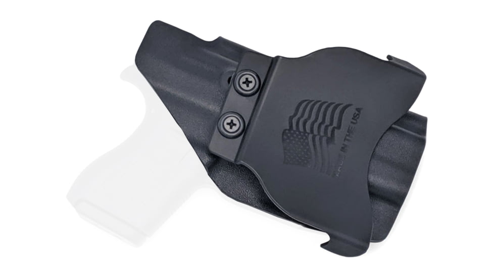 Rounded OWB KYDEX Paddle Holster, Glock 42, Left Hand, Black, GLK-G42-BK-LH-OWBPDL