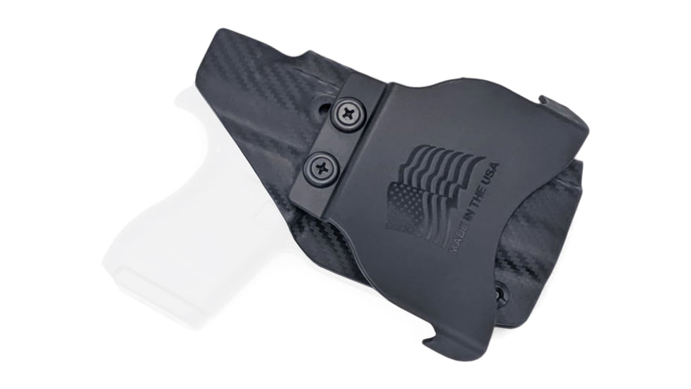 Rounded OWB KYDEX Paddle Holster, Glock 42, Left Hand, Carbon Fiber Black, GLK-G42-CF-LH-OWBPDL