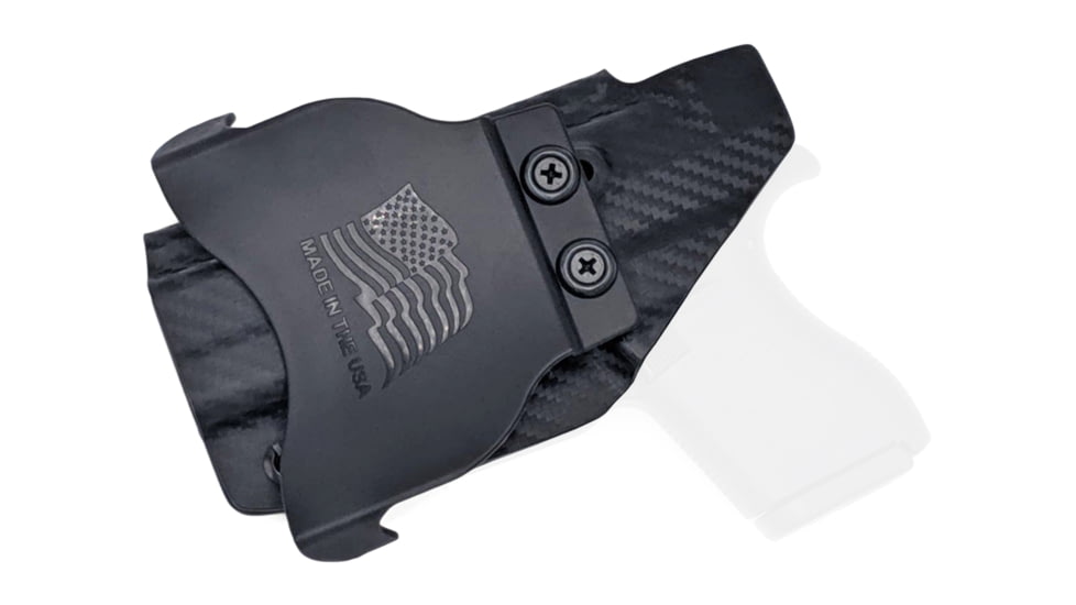 Rounded OWB KYDEX Paddle Holster, Glock 42, Right Hand, Carbon Fiber Black, GLK-G42-CF-RH-OWBPDL