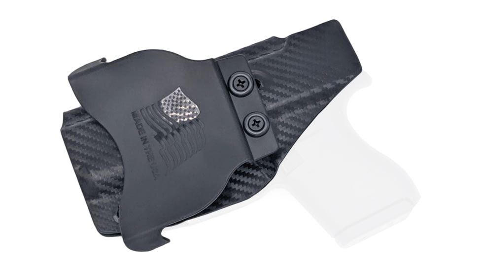 Rounded OWB KYDEX Paddle Holster, Glock 43/43X, Right Hand, Carbon Fiber, GLK-G43-CF-RH-OWBPDL