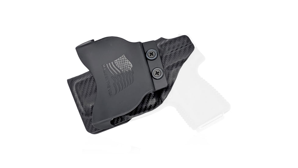 Rounded OWB KYDEX Paddle Holster, Kahr PM9, Right Hand, Carbon Fiber Black, KHR-PM9-CF-RH-OWBPDL