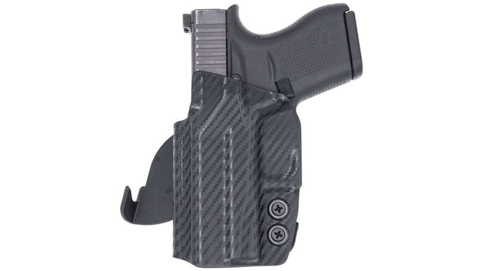 Rounded OWB KYDEX Paddle Holster Optics Ready for Glock 43, Left, Carbon Fiber Black, CEC000614