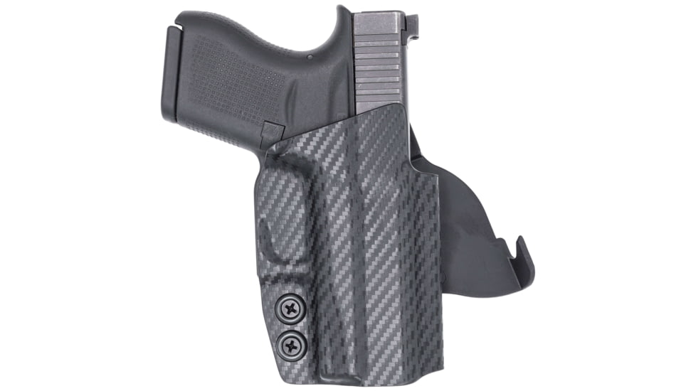 Rounded OWB KYDEX Paddle Holster Optics Ready for Glock 43, Right, Carbon Fiber Black, CEC000615