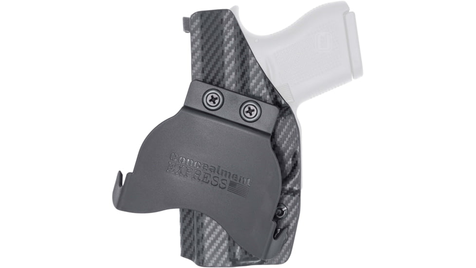 Rounded OWB KYDEX Paddle Holster Optics Ready for Glock 43, Right, Carbon Fiber Black, CEC000615