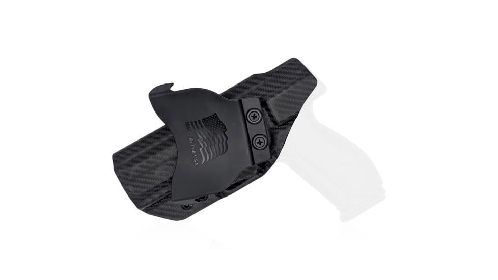 Rounded OWB KYDEX Paddle Holster, Ruger American Full Size, Right Hand, Carbon Fiber, RGR-AMRCNFS9-CF-RH-OWBPDL