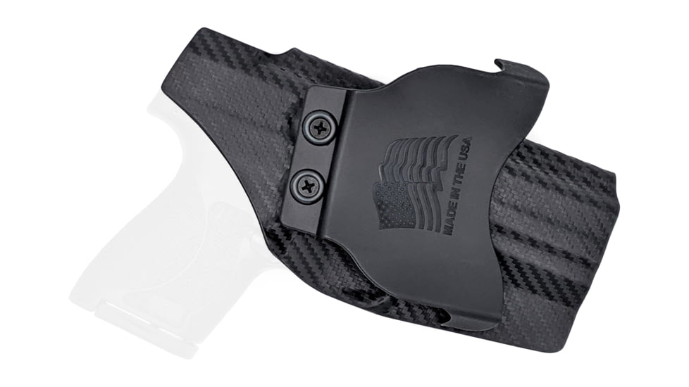 Rounded OWB Paddle Holster, S&amp;W M&amp;P 9mm/40SW Shield M2.0 4in, LH, Carbon Fiber, SWN-MPSHIELD40-CF-LH-OWBPDL