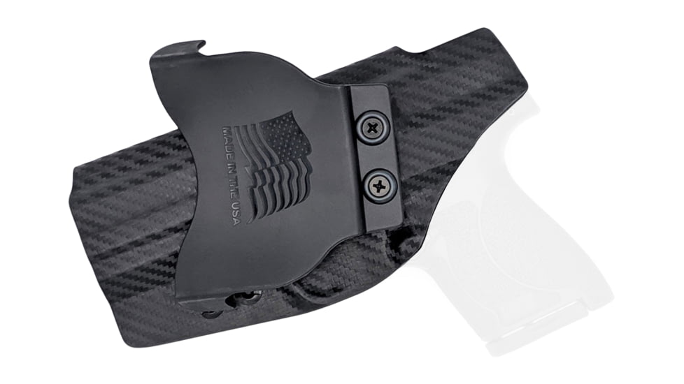 Rounded OWB Paddle Holster, S&amp;W M&amp;P 9mm/40SW Shield M2.0 4in, RH, Carbon Fiber, SWN-MPSHIELD40-CF-RH-OWBPDL