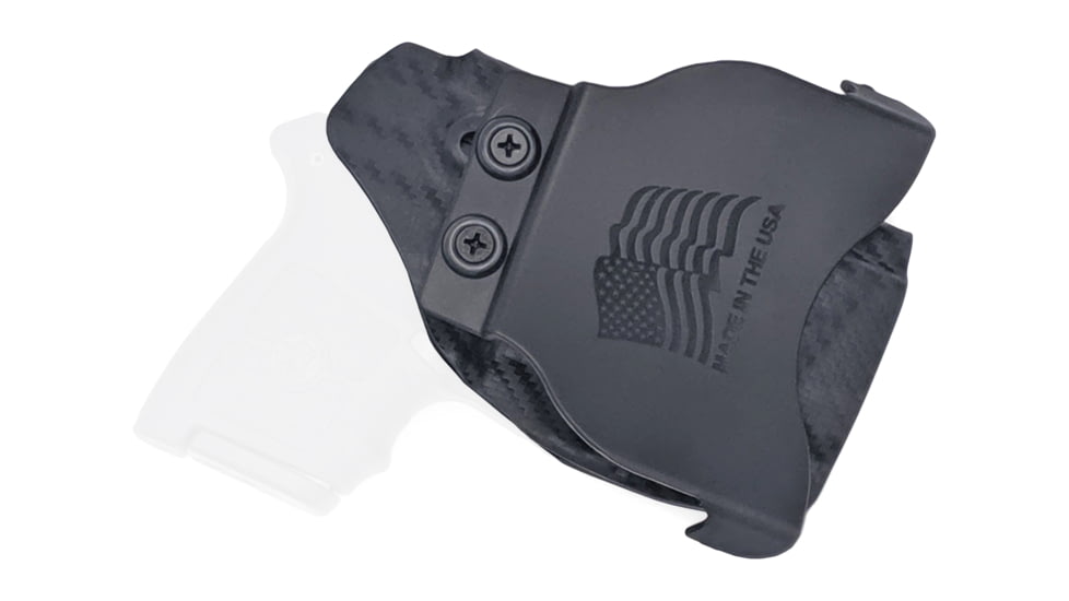 Rounded OWB KYDEX Paddle Holster, S&amp;W M&amp;P Bodyguard 380, Left Hand, Carbon Fiber Black, SWN-BG380L-CF-LH-OWBPDL