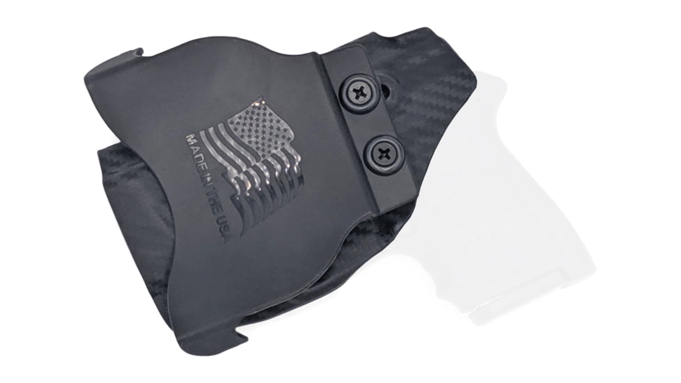 Rounded OWB KYDEX Paddle Holster, S&amp;W M&amp;P Bodyguard 380, Right Hand, Carbon Fiber Black, SWN-BG380L-CF-RH-OWBPDL