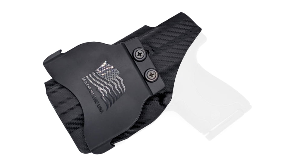 Rounded OWB Paddle Holster, S&amp;W M&amp;P SHIELD 9mm/40SW, SHIELD M2.0 &amp; Perf. Center - Non-Laser, Right Hand, Carbon Fiber, SWN-MPSHIELD-CF-RH-OWBPDL