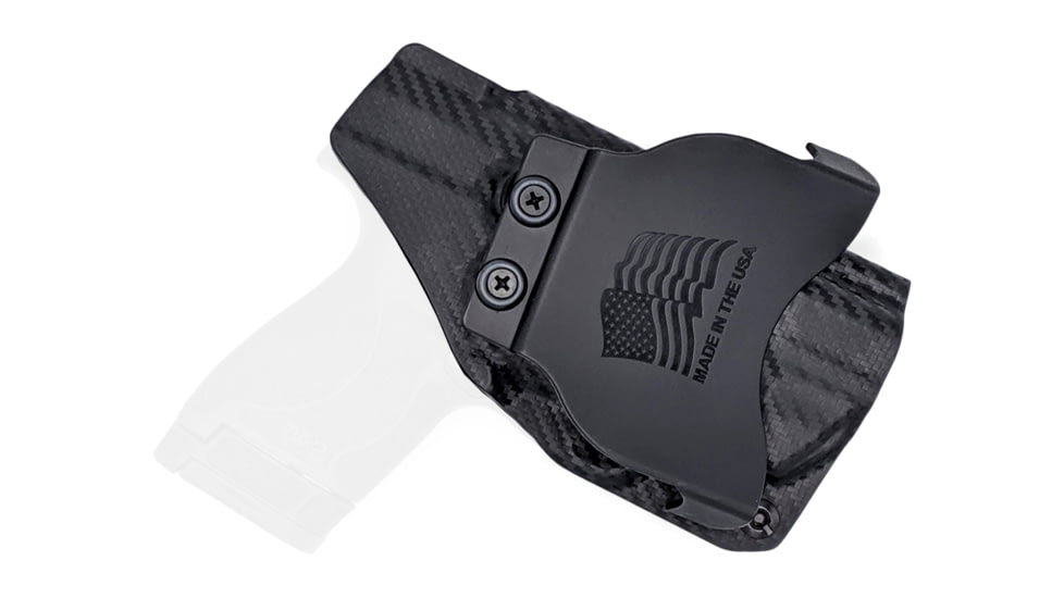 Rounded OWB Paddle Holster, S&amp;W M&amp;P SHIELD M2.0 9mm/40SW w/Integrated Crimson Trace Laser, LH, Carbon Fiber, SWN-MPSc