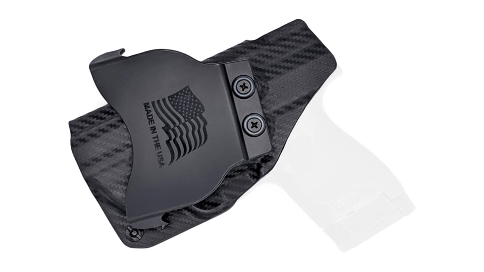 Rounded OWB Paddle Holster, S&amp;W M&amp;P SHIELD M2.0 9mm/40SW w/Integrated Crimson Trace Laser, RH, Carbon Fiber, SWN-MPSHz