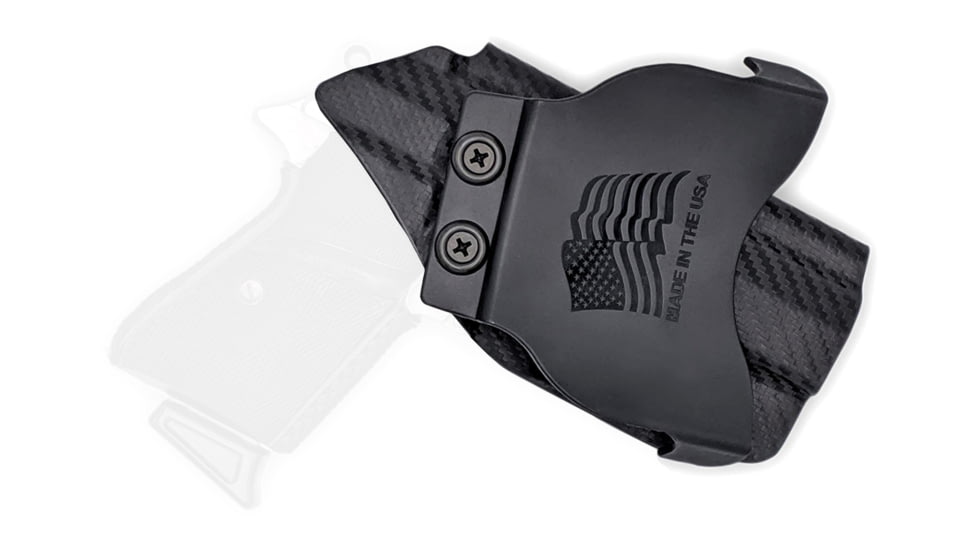 Rounded OWB KYDEX Paddle Holster, Walther PPK/S, Left Hand, Carbon Fiber Black, WTR-PPKS-CF-LH-OWBPDL
