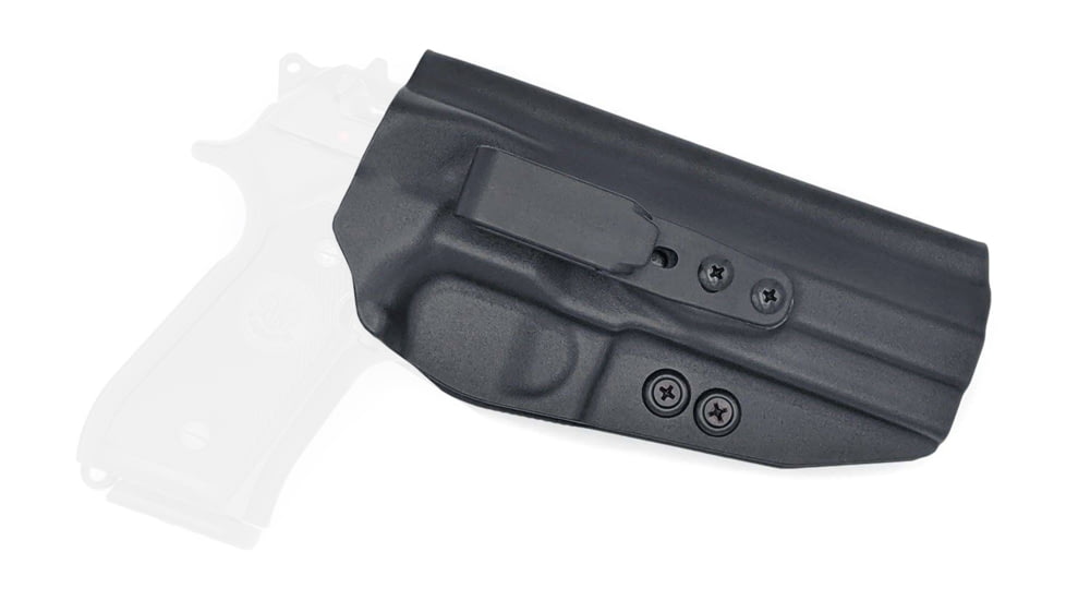 Rounded Tuckable IWB KYDEX Holster, Beretta 92 Compact, Ambidextrous, Black, BTA-92CMPCT-BK-TUCK