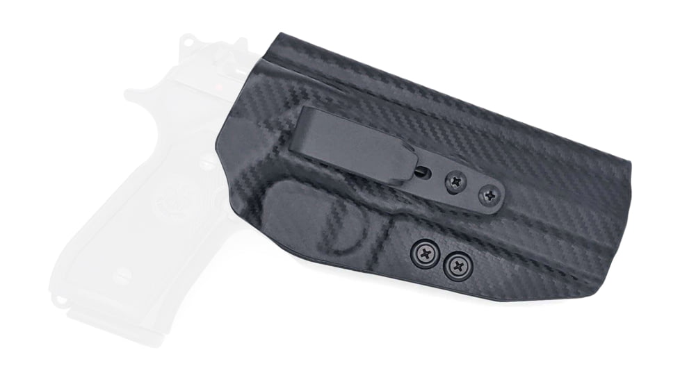 Rounded Tuckable IWB KYDEX Holster, Beretta 92 Compact, Ambidextrous, Carbon Fiber Black, BTA-92CMPCT-CF-TUCK
