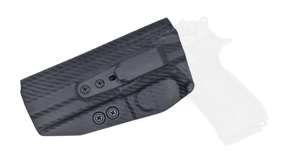 Rounded Tuckable IWB KYDEX Holster, Beretta 92 Compact, Left Hand, Carbon Fiber Black, BTA-92CMPCT-CF-LH-TUCK