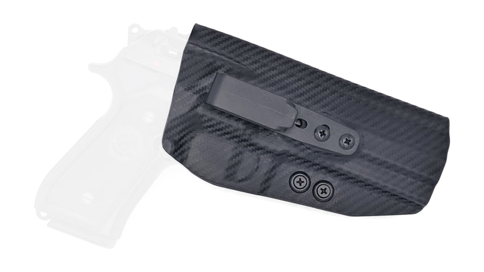 Rounded Tuckable IWB KYDEX Holster, Beretta 92 Full Size, Right Hand, Carbon Fiber Black, BTA-92FS-CF-RH-TUCK