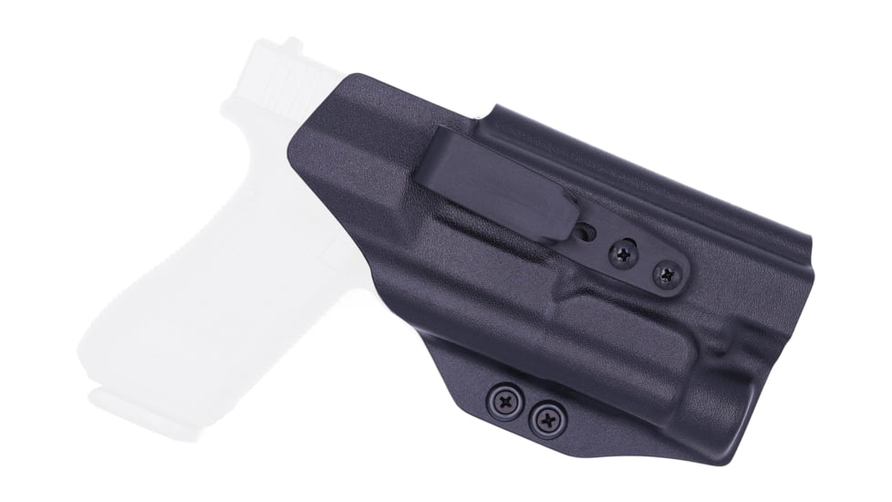 Rounded Tuckable IWB KYDEX Holster, Glock 17 19 19X 22 23 31 32 34 35 45 Gen 1-5 w/TLR-1, Ambidextrous, Black, GLK-1917TLR1-BK-TUCK