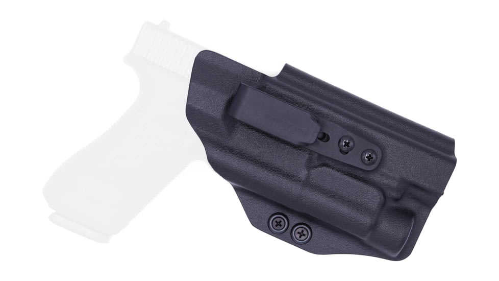 Rounded Tuckable IWB KYDEX Holster, Glock 17 19 19X 22 23 31 32 34 35 45 Gen 1-5 with TLR-1, Right Hand, Black, GLK-1917TLR1-BK-RH-TUCK