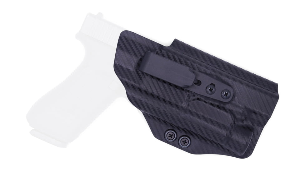 Rounded Tuckable IWB KYDEX Holster, Glock 17 19 19X 22 23 31 32 34 35 45 Gen 1-5 w/TLR-1, Ambidextrous, Carbon Fiber Black, GLK-1917TLR1-CF-TUCK