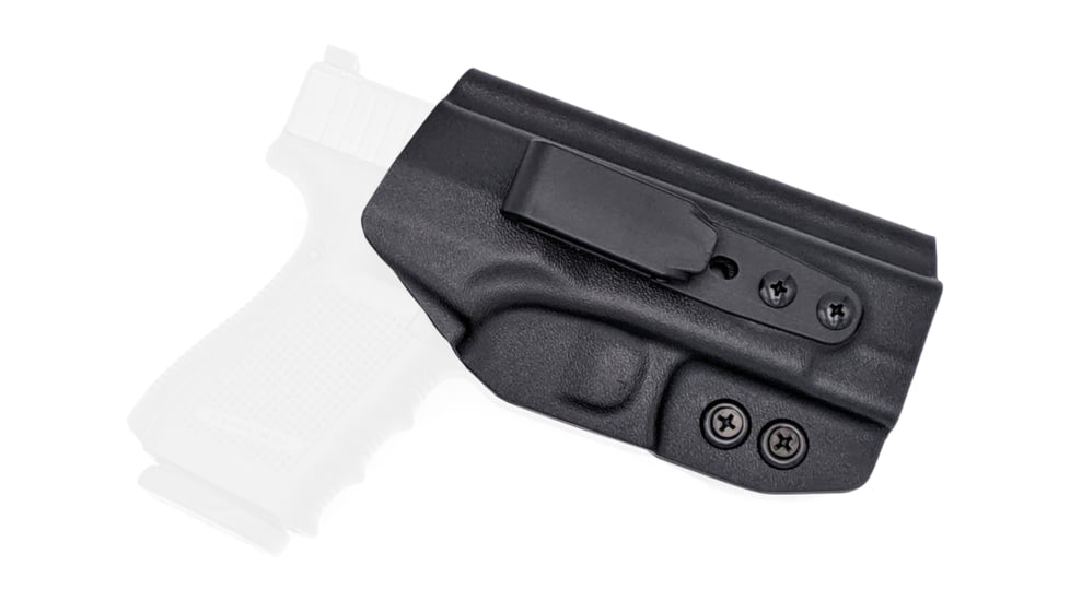 Rounded Tuckable IWB KYDEX Holster, Glock 19/19X/23/32/45 Gen 1-5, Ambidextrous, Black, GLK-192332-BK-AMBI-TUCK