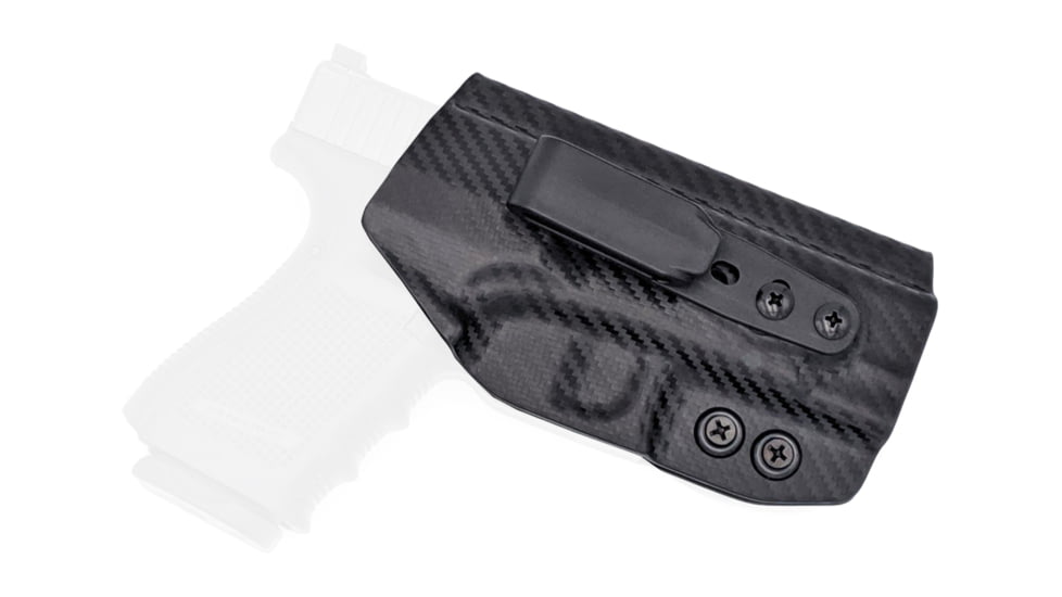 Rounded Tuckable IWB KYDEX Holster, Glock 19/19X/23/32/45 Gen 1-5, Ambidextrous, Carbon Fiber, GLK-192332-CF-AMBI-TUCK