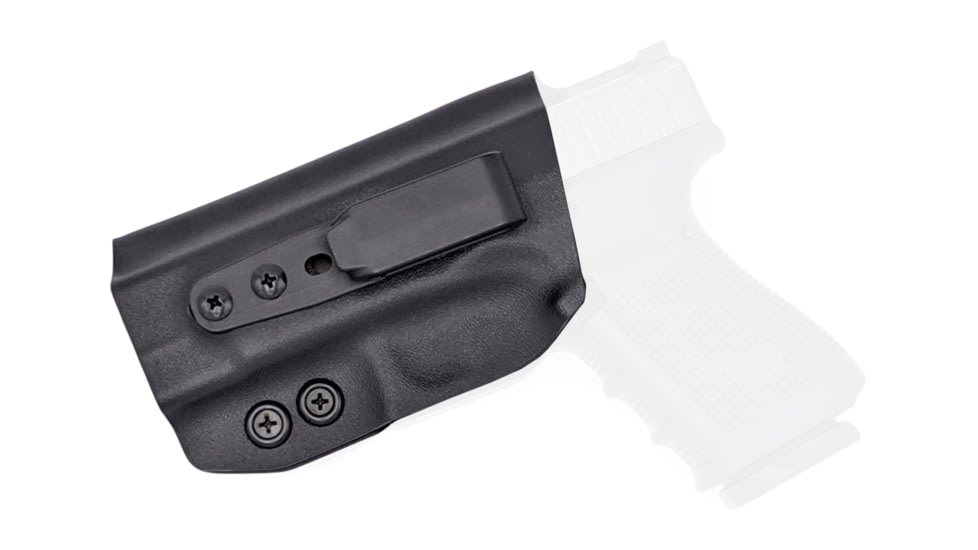 Rounded Tuckable IWB KYDEX Holster, Glock 19/19X/23/32/45 Gen 1-5, Left Hand, Black, GLK-192332-BK-LH-TUCK