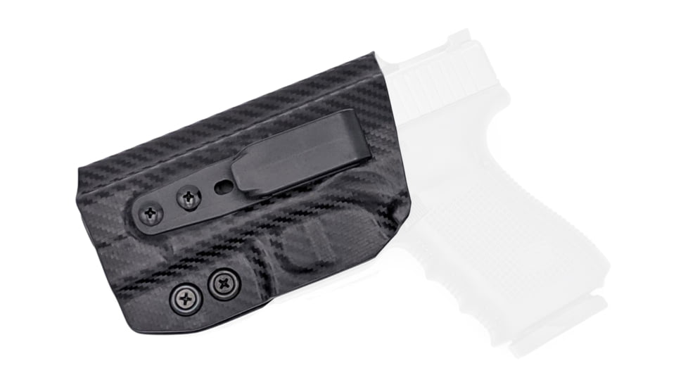 Rounded Tuckable IWB KYDEX Holster, Glock 19/19X/23/32/45 Gen 1-5, Left Hand, Carbon Fiber, GLK-192332-CF-LH-TUCK