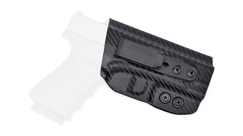 Rounded Tuckable IWB KYDEX Holster, Glock 19/19X/23/32/45 Gen 1-5, Right Hand, Carbon Fiber, GLK-192332-CF-RH-TUCK