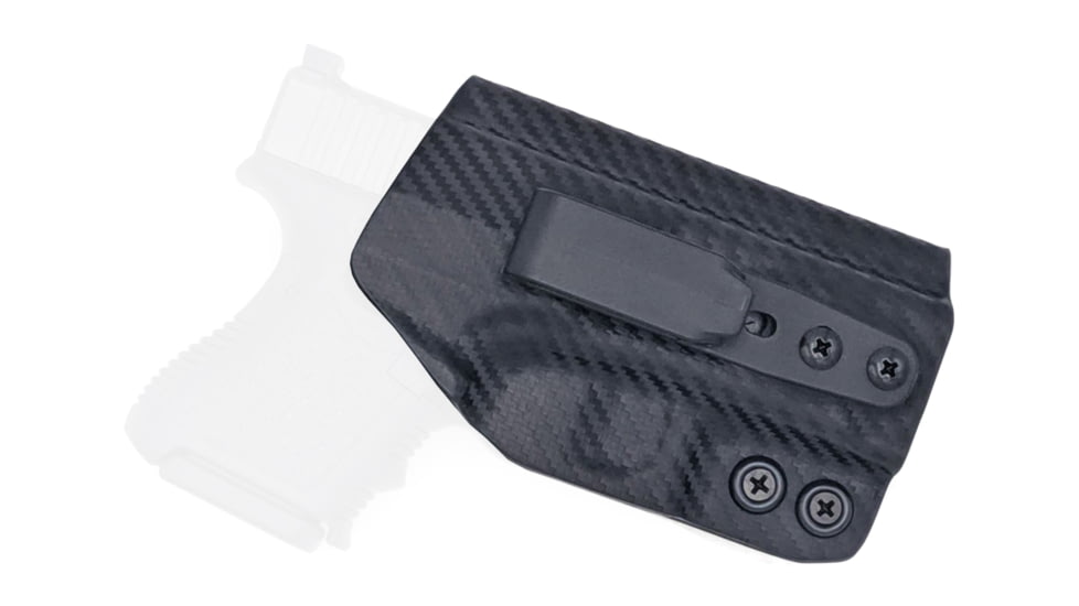 Rounded Tuckable IWB KYDEX Holster, Glock 26/27/33 Gen 1-5, Ambidextrous, Carbon Fiber, GLK-262733-CF-AMBI-TUCK