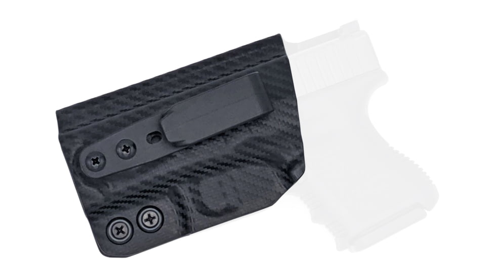 Rounded Tuckable IWB KYDEX Holster, Glock 26/27/33 Gen 1-5, Left Hand, Carbon Fiber, GLK-262733-CF-LH-TUCK