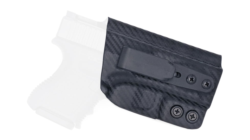 Rounded Tuckable IWB KYDEX Holster, Glock 26/27/33 Gen 1-5, Right Hand, Carbon Fiber, GLK-262733-CF-RH-TUCK