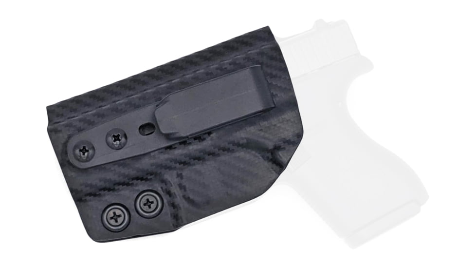 Rounded Tuckable IWB KYDEX Holster, Glock 42, Left Hand, Carbon Fiber Black, GLK-G42-CF-LH-TUCK