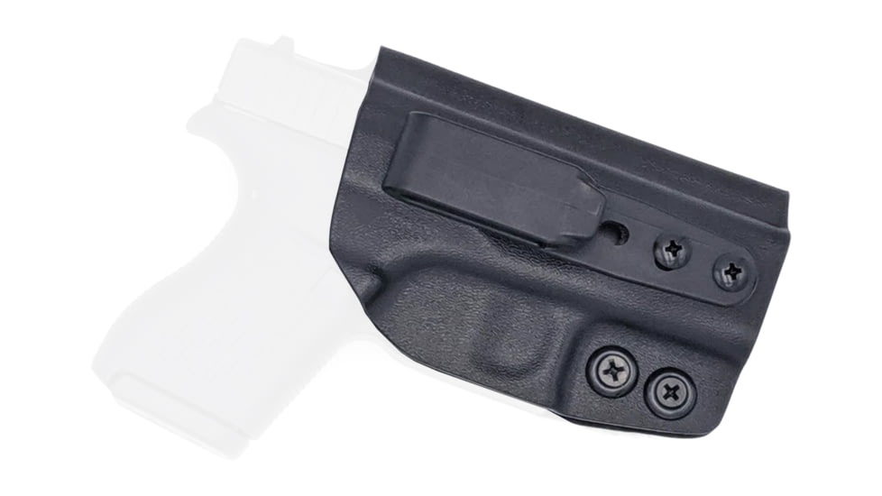 Rounded Tuckable IWB KYDEX Holster, Glock 42, Right Hand, Black, GLK-G42-BK-RH-TUCK